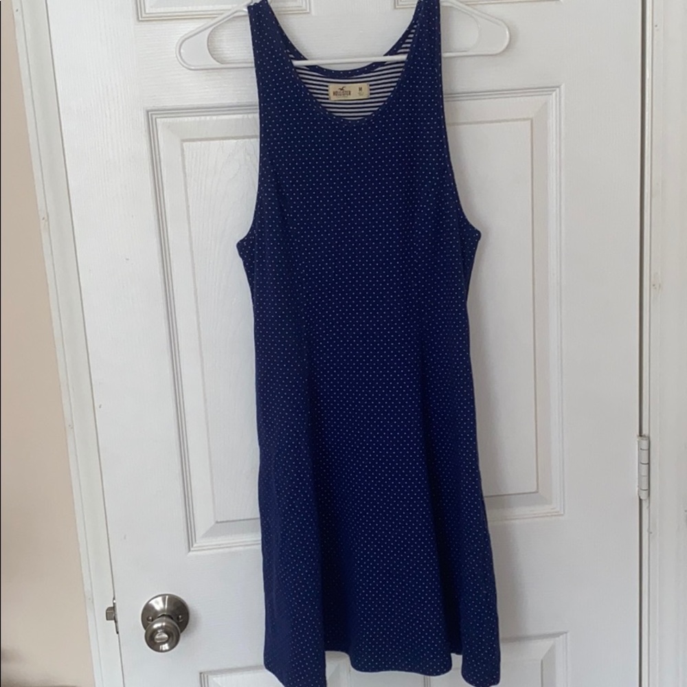 Hollister blue polka dot skater dress
